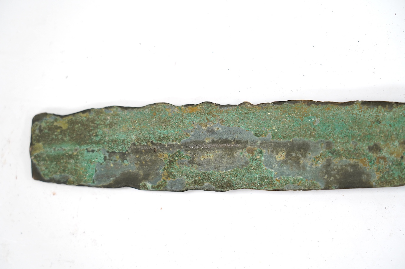A Bronze Age (c.3200-2800BC) dagger from the Lurestan region of Western Iran, blade 37cm. Condition - fair excavated condition.